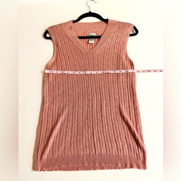 2PC Chico’s sweater set in beautiful coral pink with metallic thread M - Picture 4 of 7